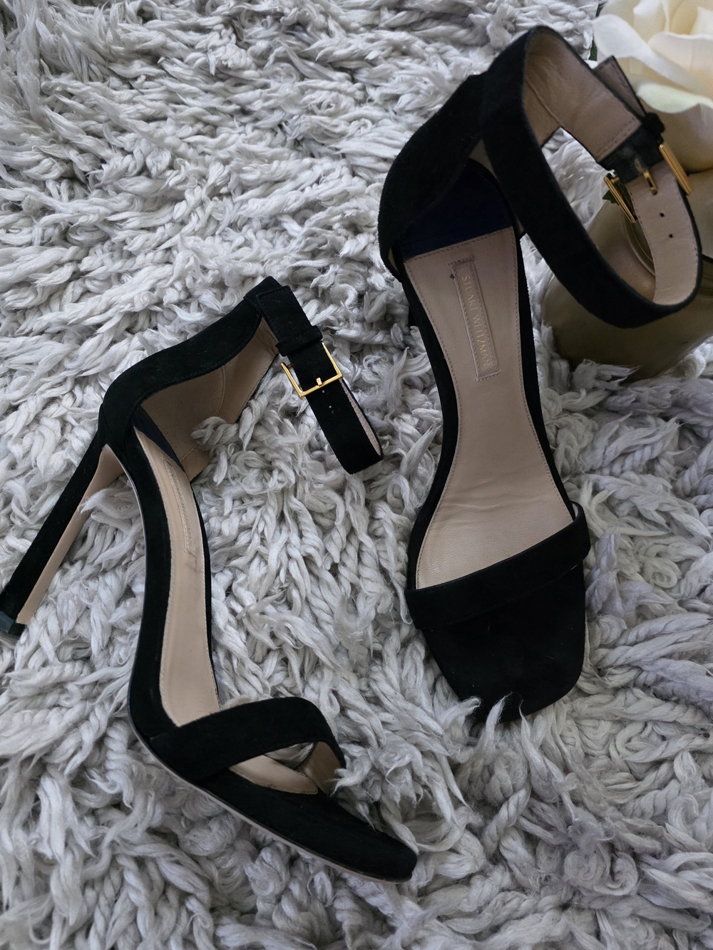 Stuart Weitzman Suede Ankle-Strap Heels Sz 9